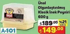 ÜNAL OLGUNLAŞTIRILMIŞ KLASİK İNEK PEYNİRİ 600G
